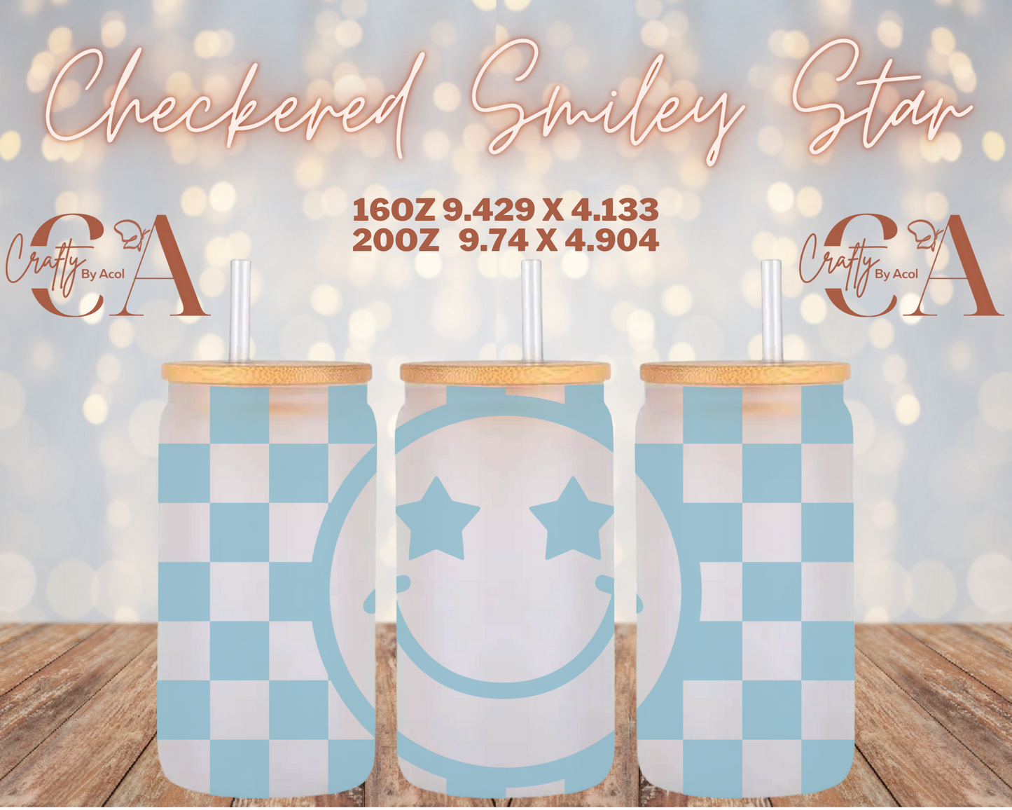 Checkered Star Vinyl Can Wrap