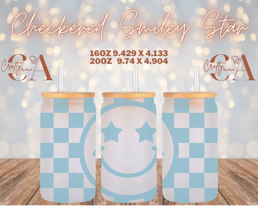 Checkered Star  Vinyl Can Wrap