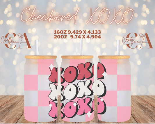 Checkered XOXO Vinyl Can Wrap