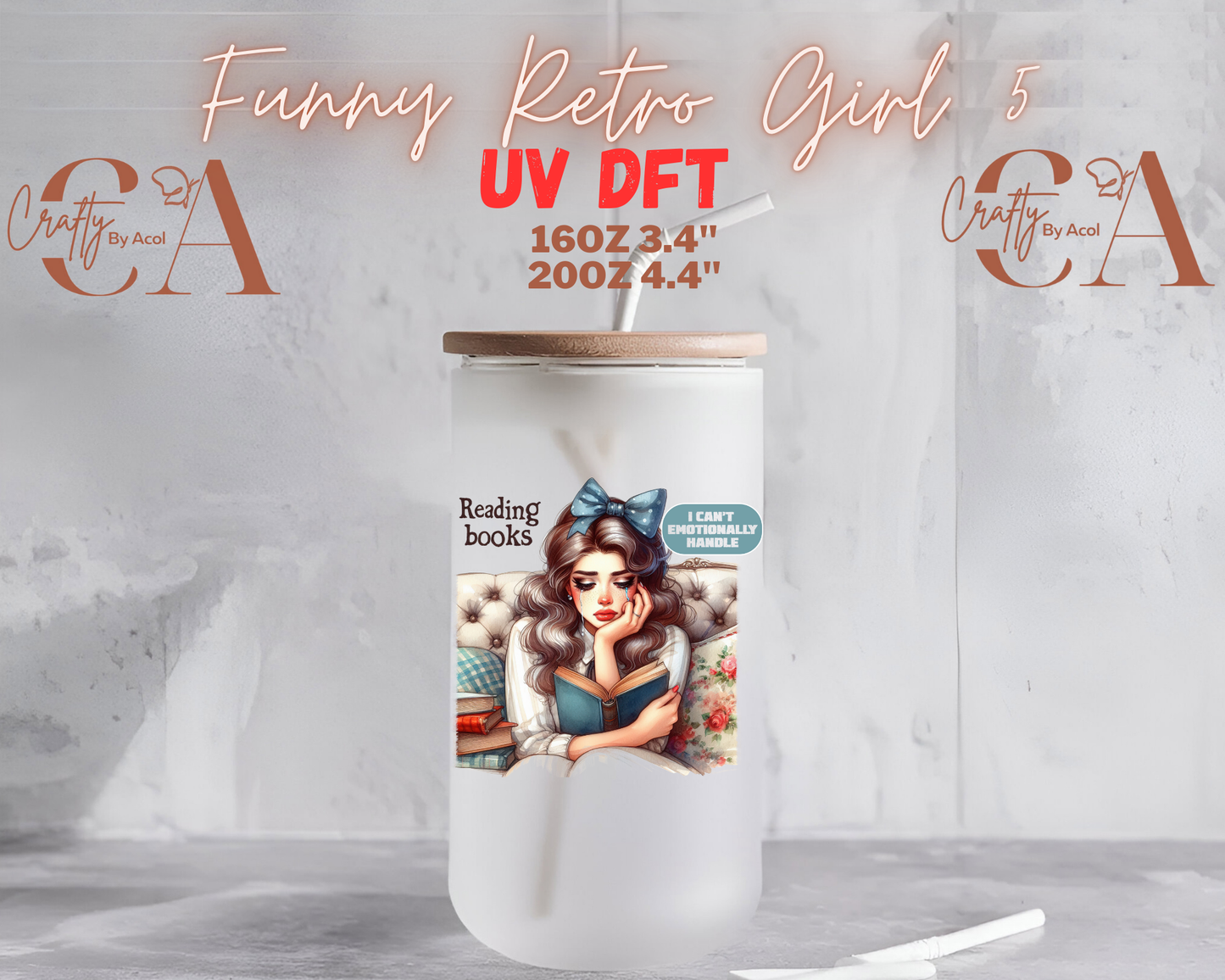 Funny Retro Girl UV DFT Decal
