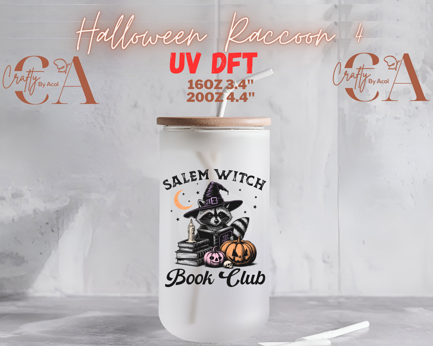 Halloween Raccoon UV DFT Decal