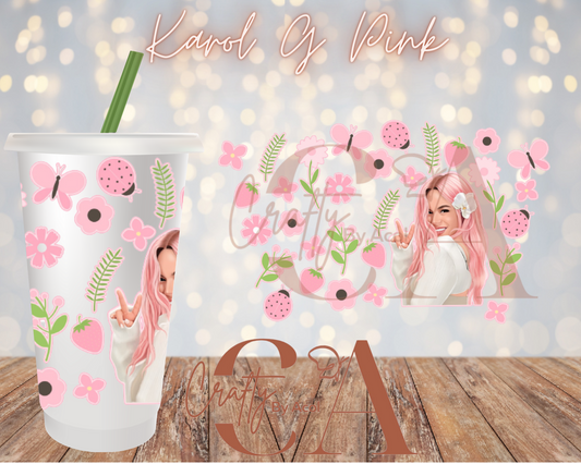 Karol G Pink  Vinyl Can Wrap
