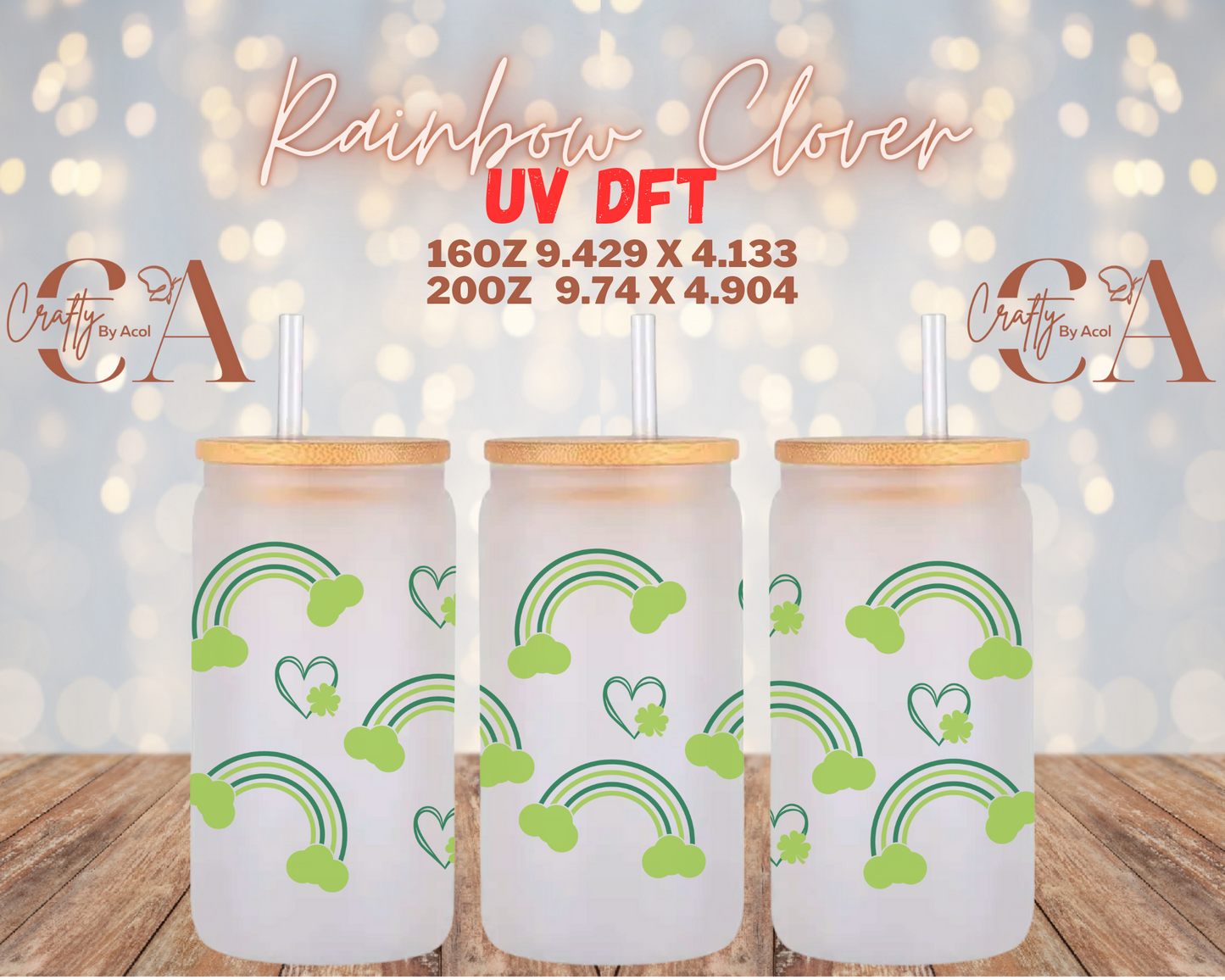 Rainbow Clover UV DFT Cup Wrap