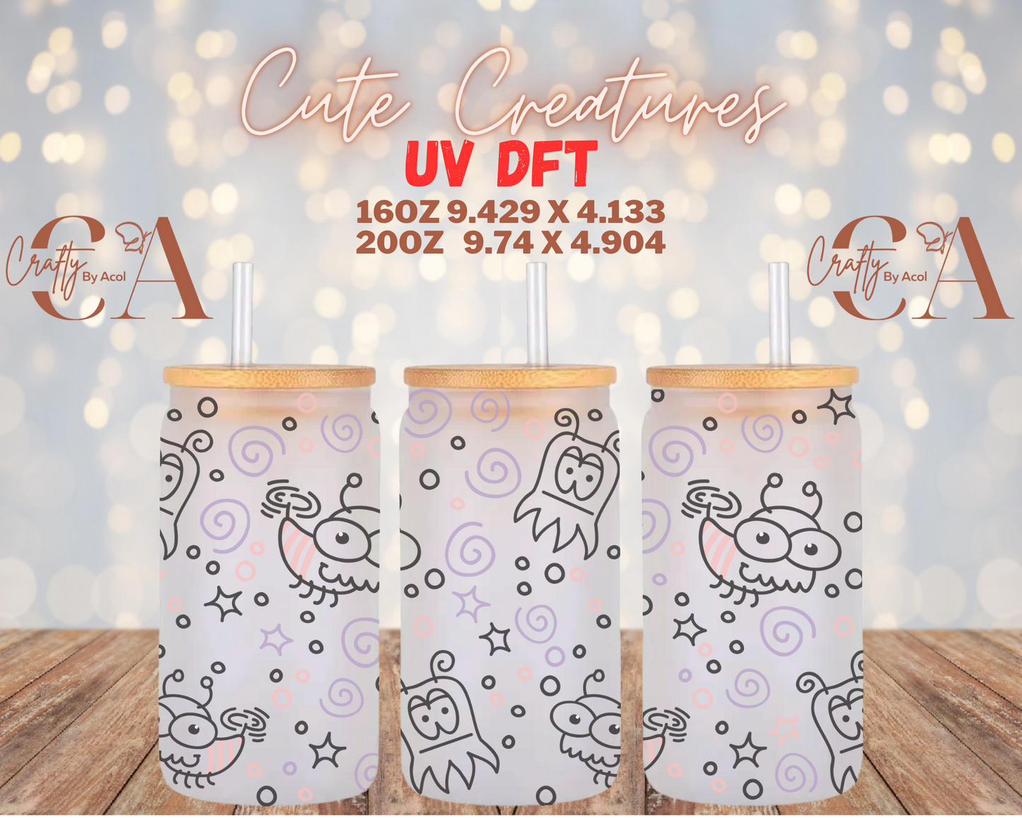 Cute Creatures UV DFT Cup Wrap