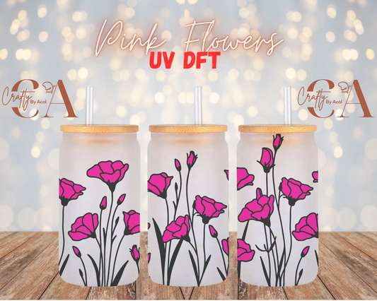 Pink Flowers UV DFT Cup Wrap