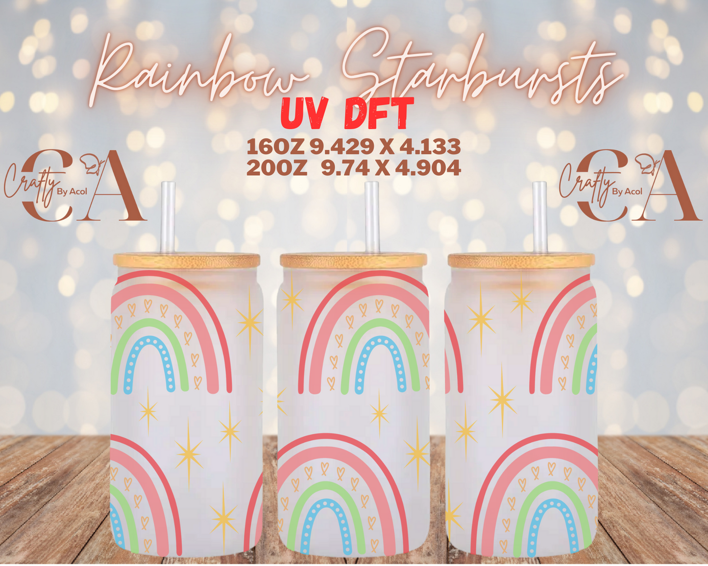 Rainbow Starbursts UV DFT Cup Wrap