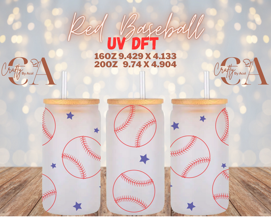 Red Baseball UV DFT Cup Wrap