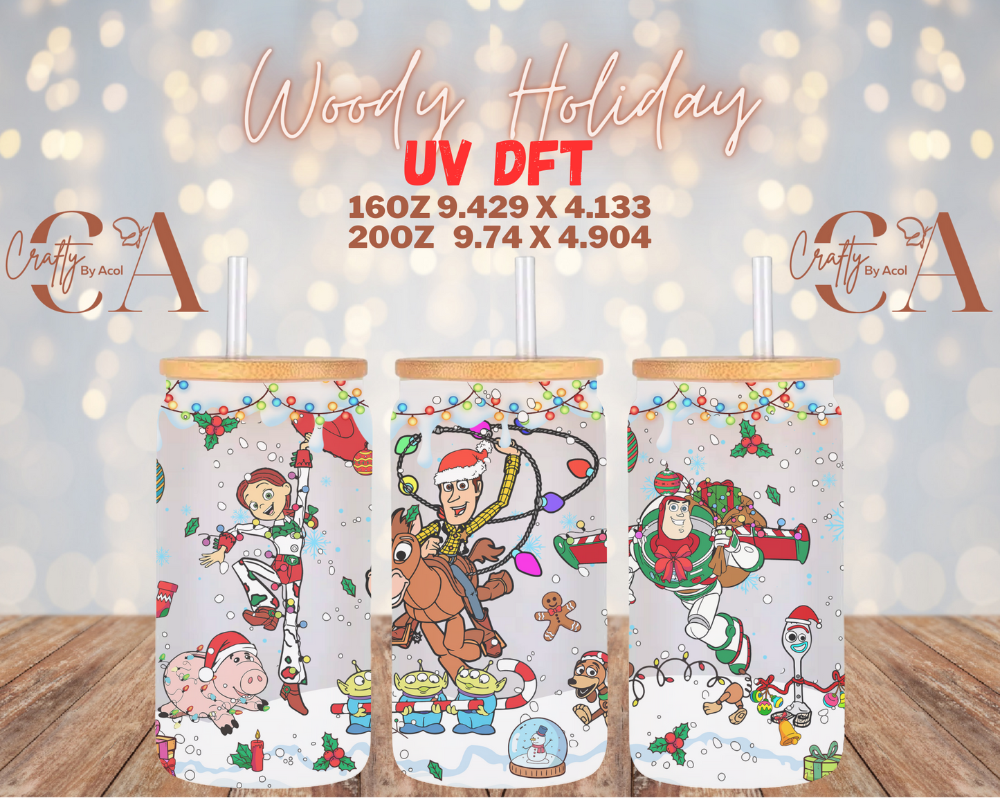 Woody Holiday UV DFT Cup Wrap