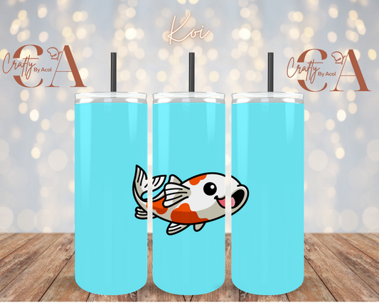 Cute Koi Vinyl Can Wrap