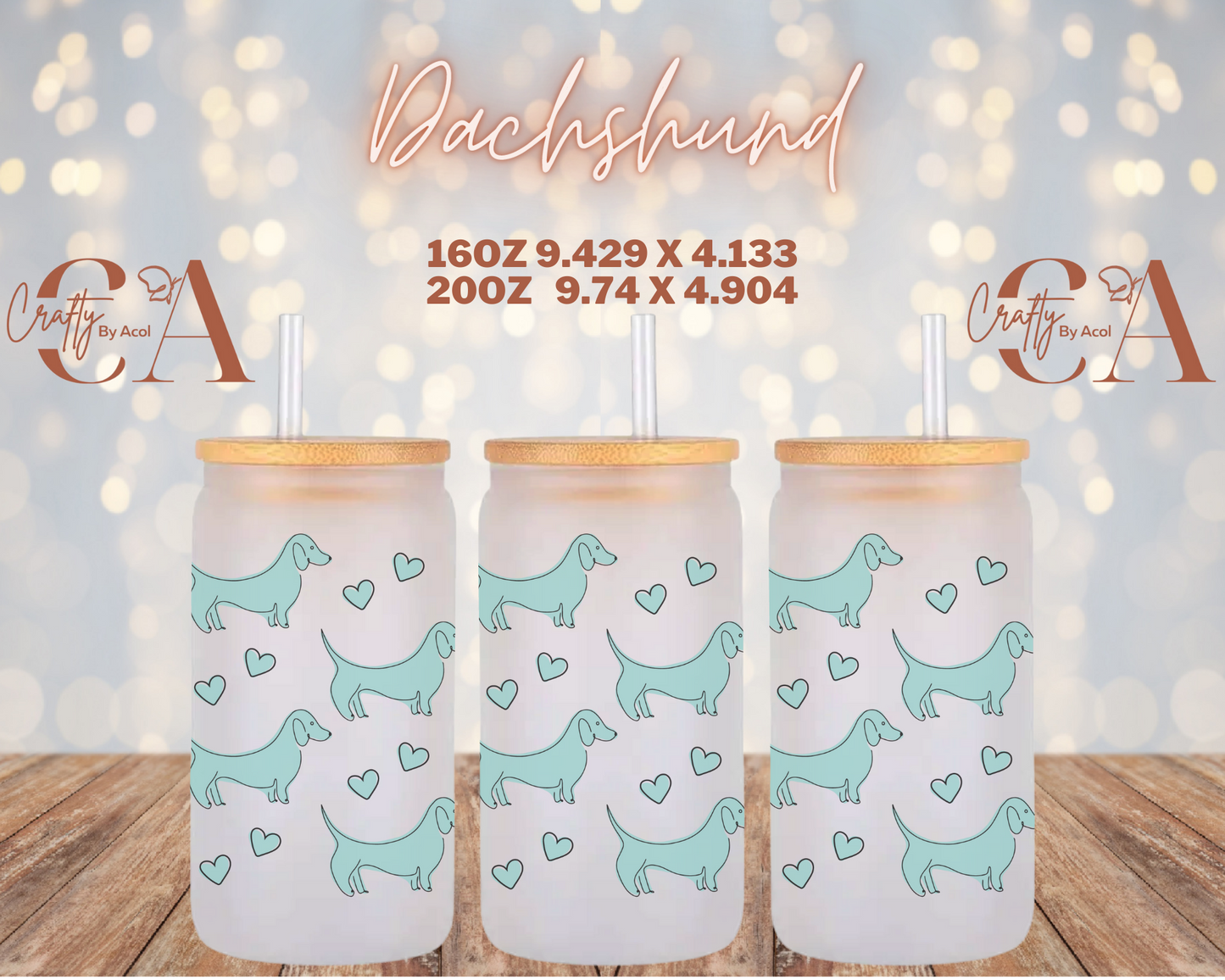 Dachshund Vinyl Can Wrap