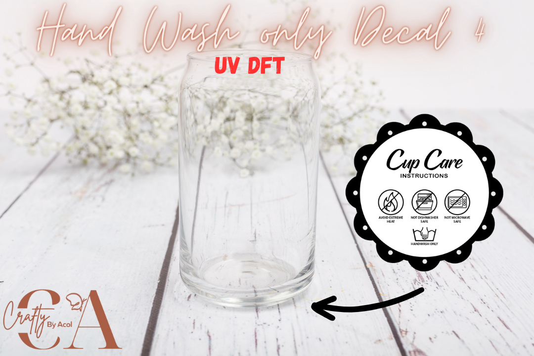 Hand Wash Only UV DFT Decal