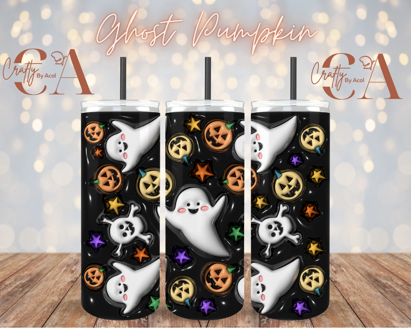 Ghost Pumpkin Vinyl Can Wrap