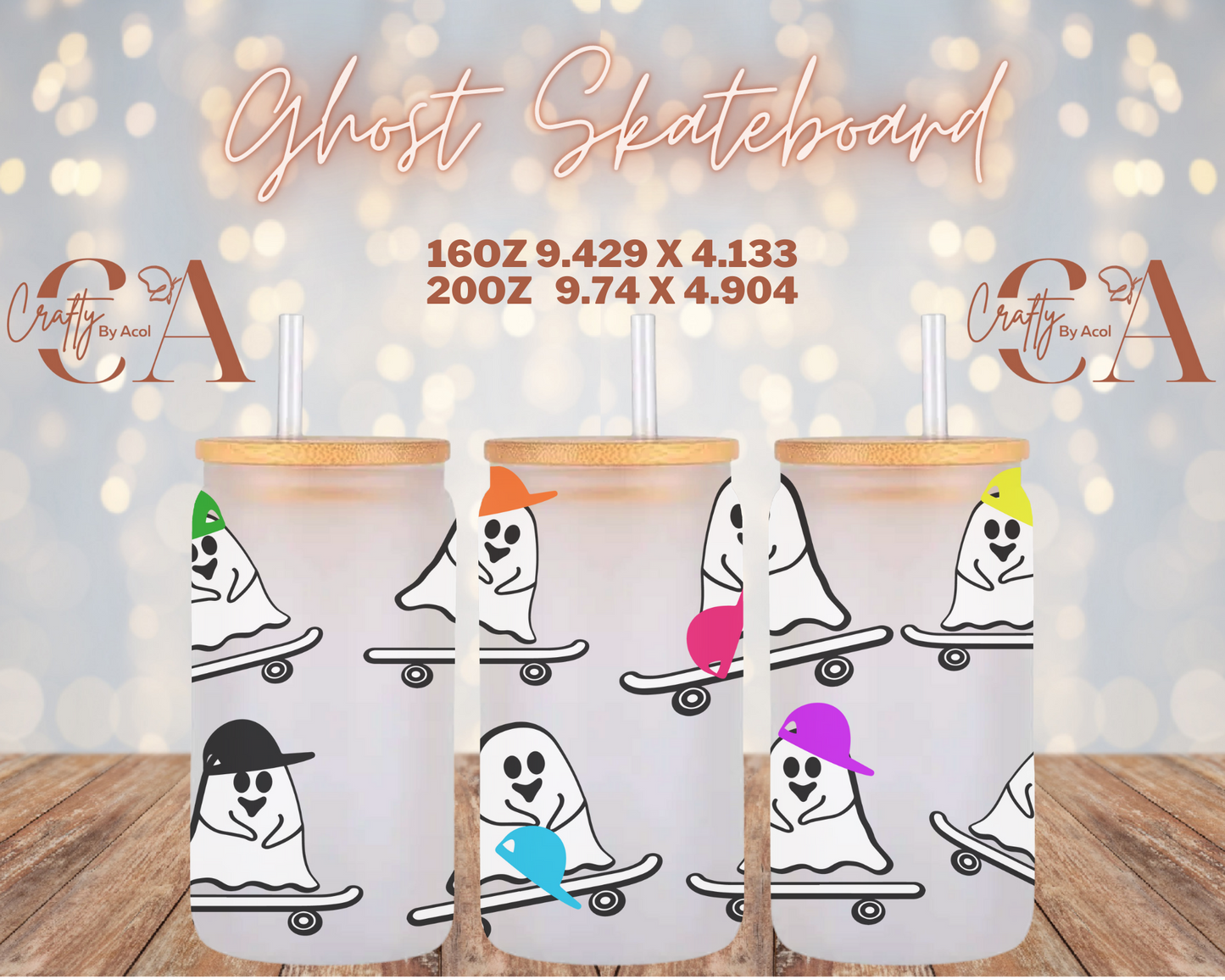 Ghost Skateboard Vinyl Can Wrap