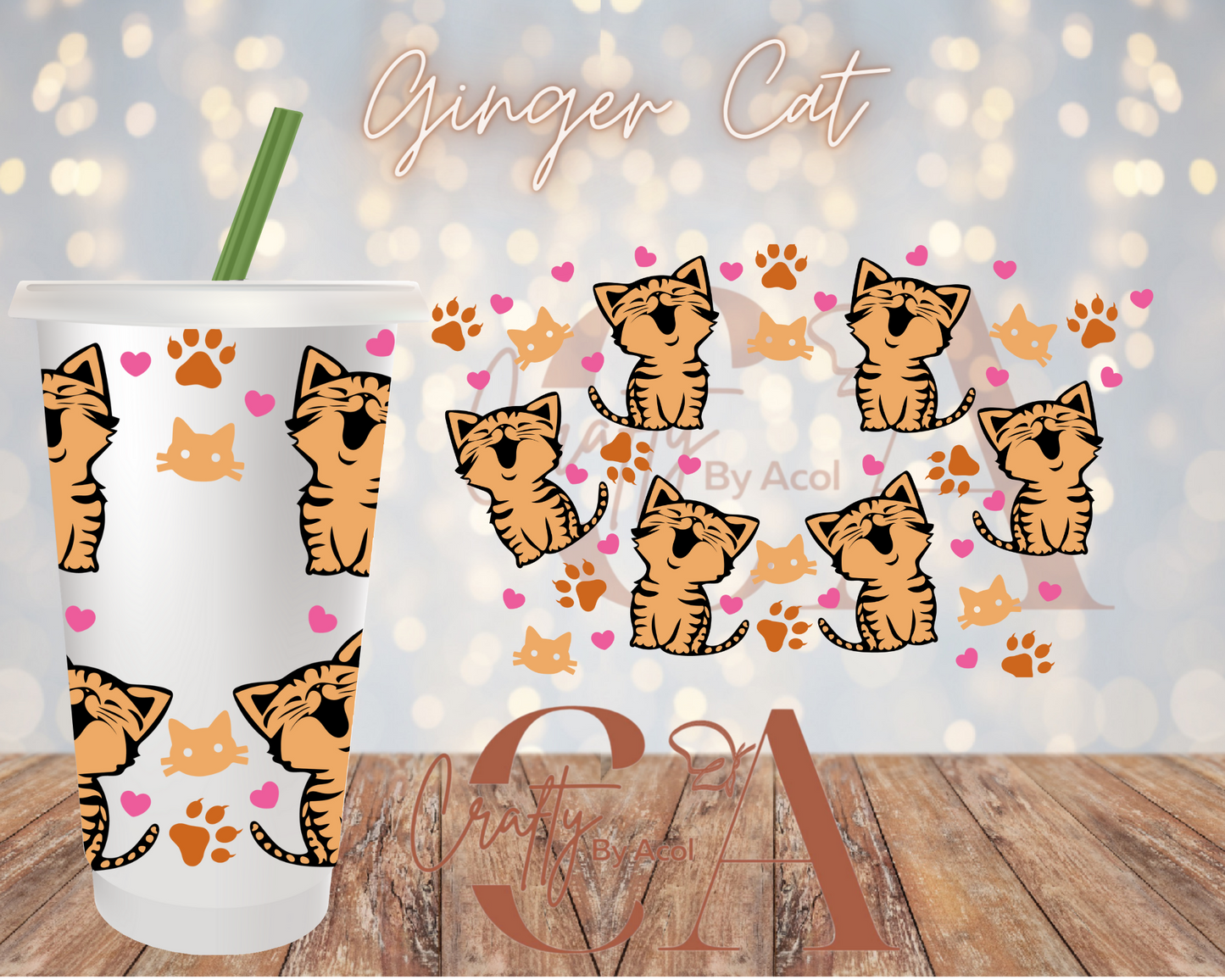 Ginger Cat Vinyl Can Wrap
