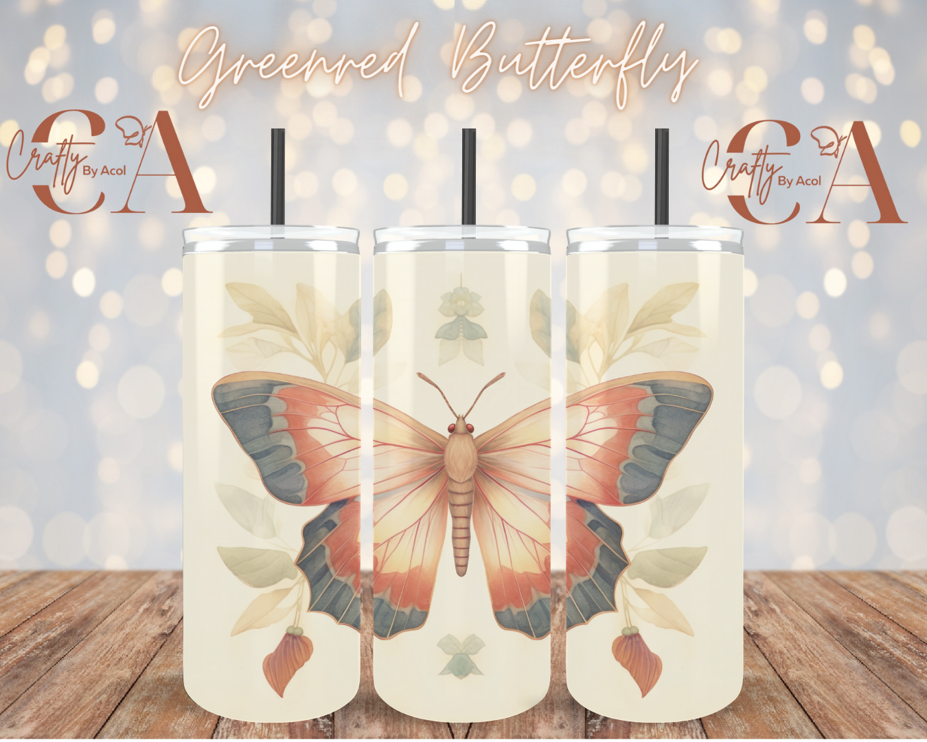 Greenred Butterfly Vinyl Can Wrap