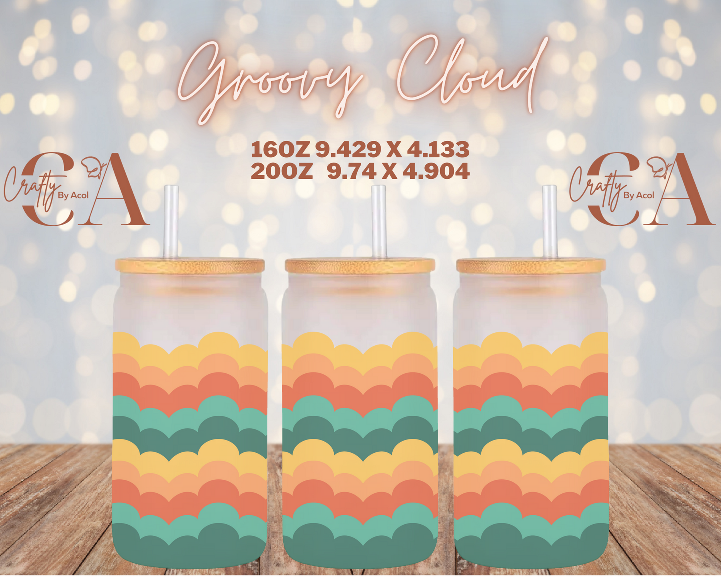 Groovy Cloud Vinyl Can Wrap