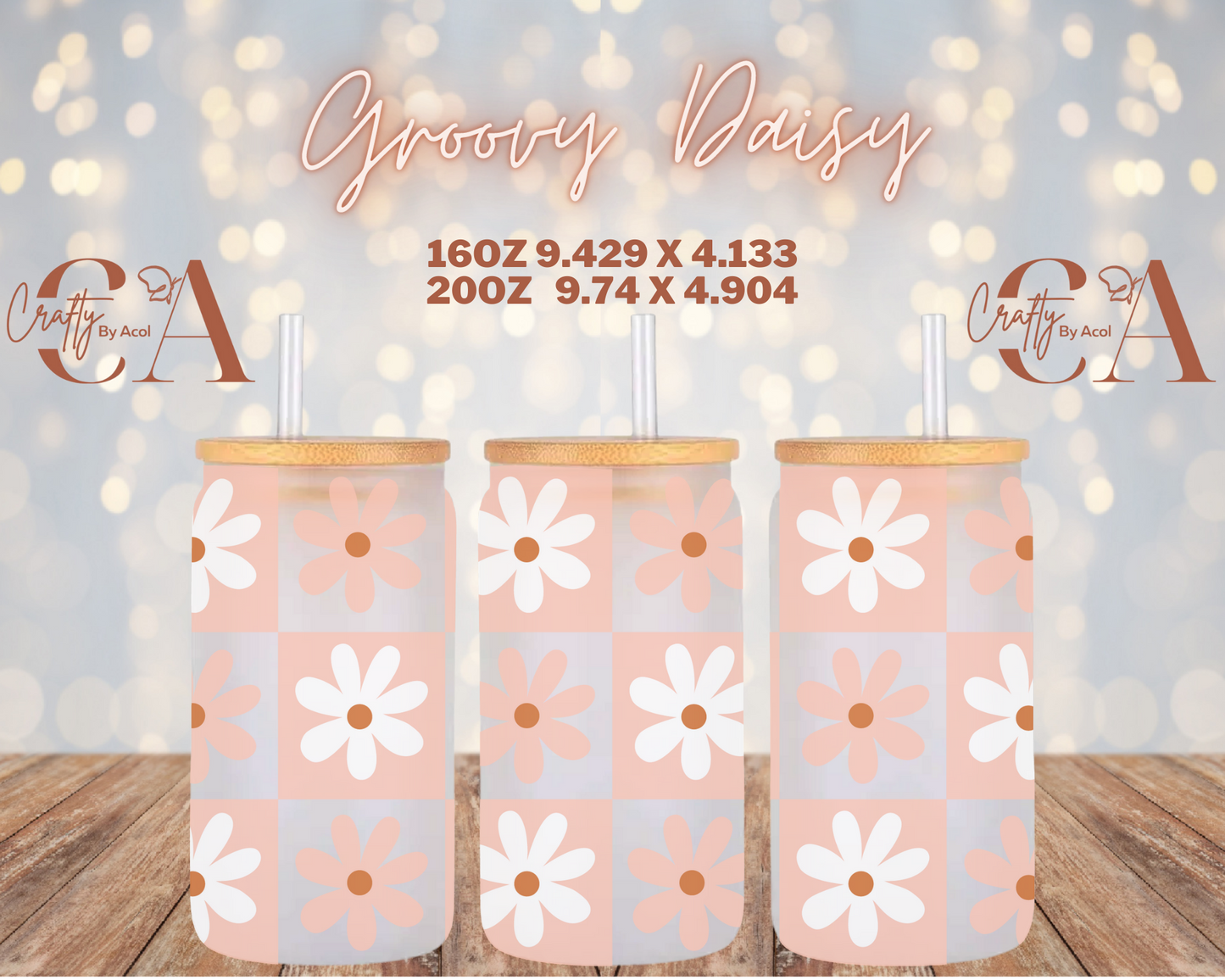 Groovy Daisy Vinyl Can Wrap