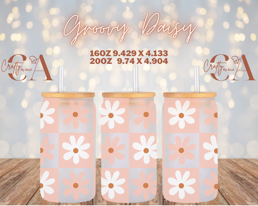Groovy Daisy Vinyl Can Wrap
