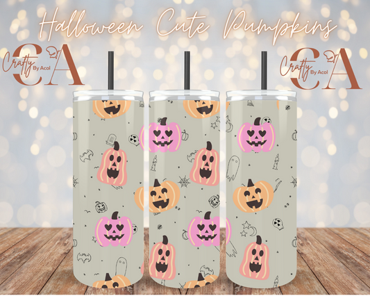 Halloween Cute Pumpkins Vinyl Can Wrap