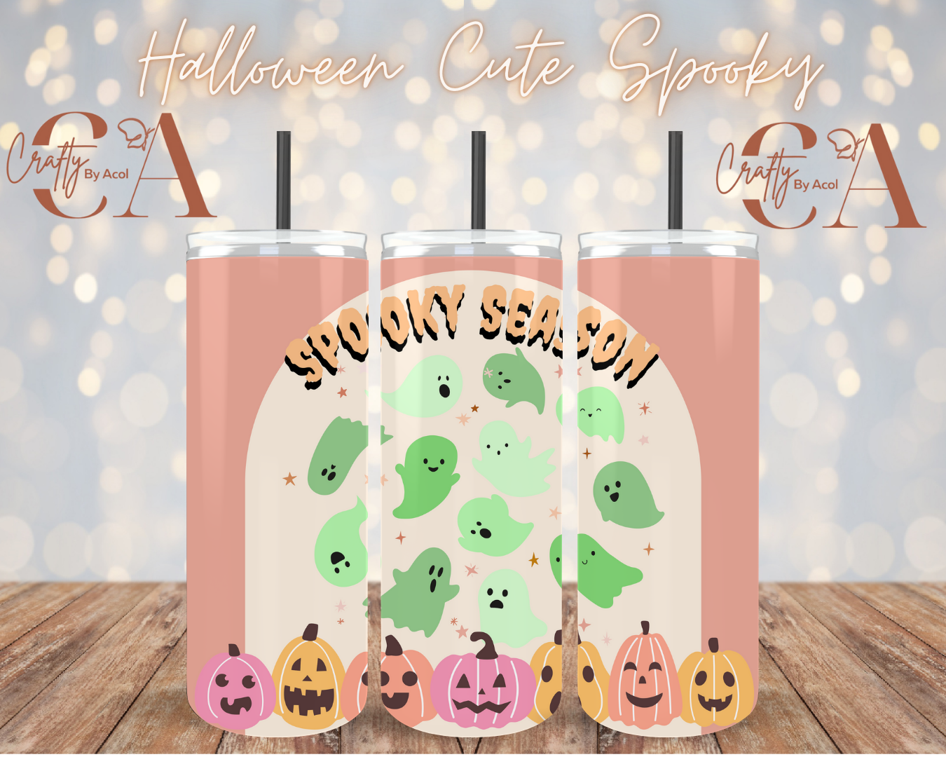 Halloween Cute Spooky Vinyl Can Wrap