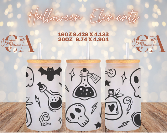 Halloween Elements Vinyl Can Wrap