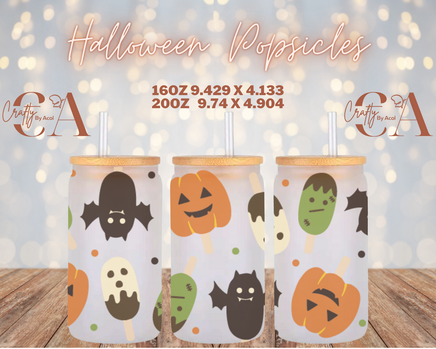 Halloween Popsicles Vinyl Can Wrap
