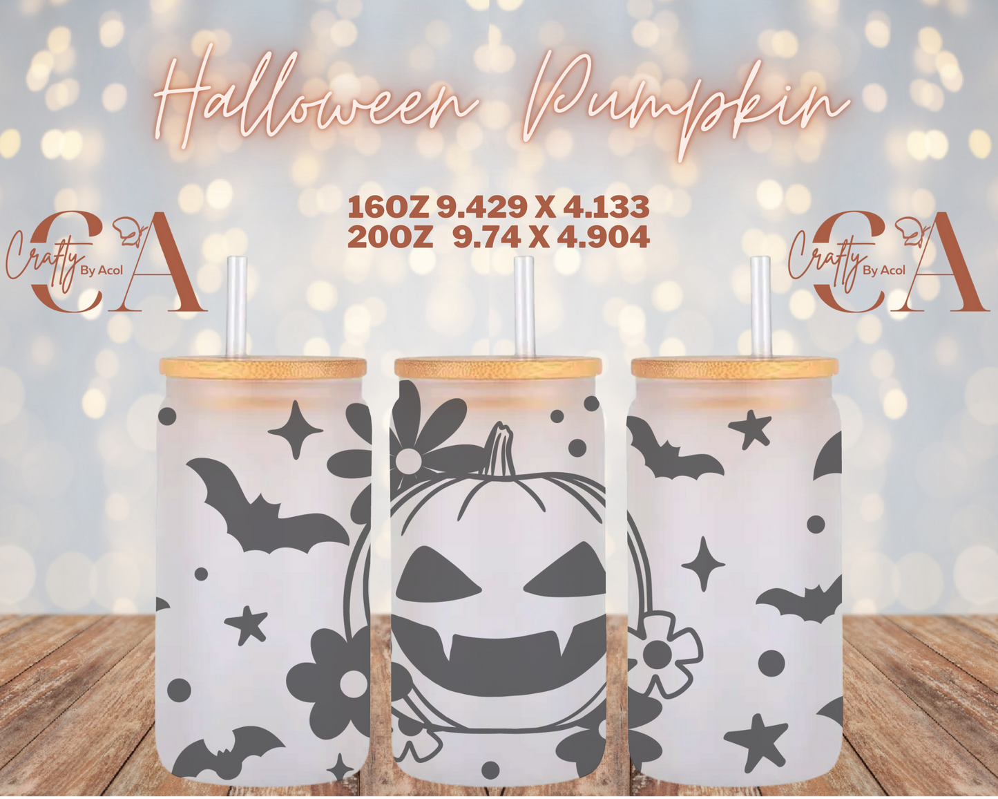 Halloween Pumpkin UV DFT Can Wrap