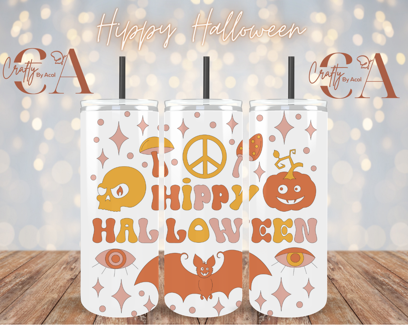 Hippy Halloween Vinyl Can Wrap