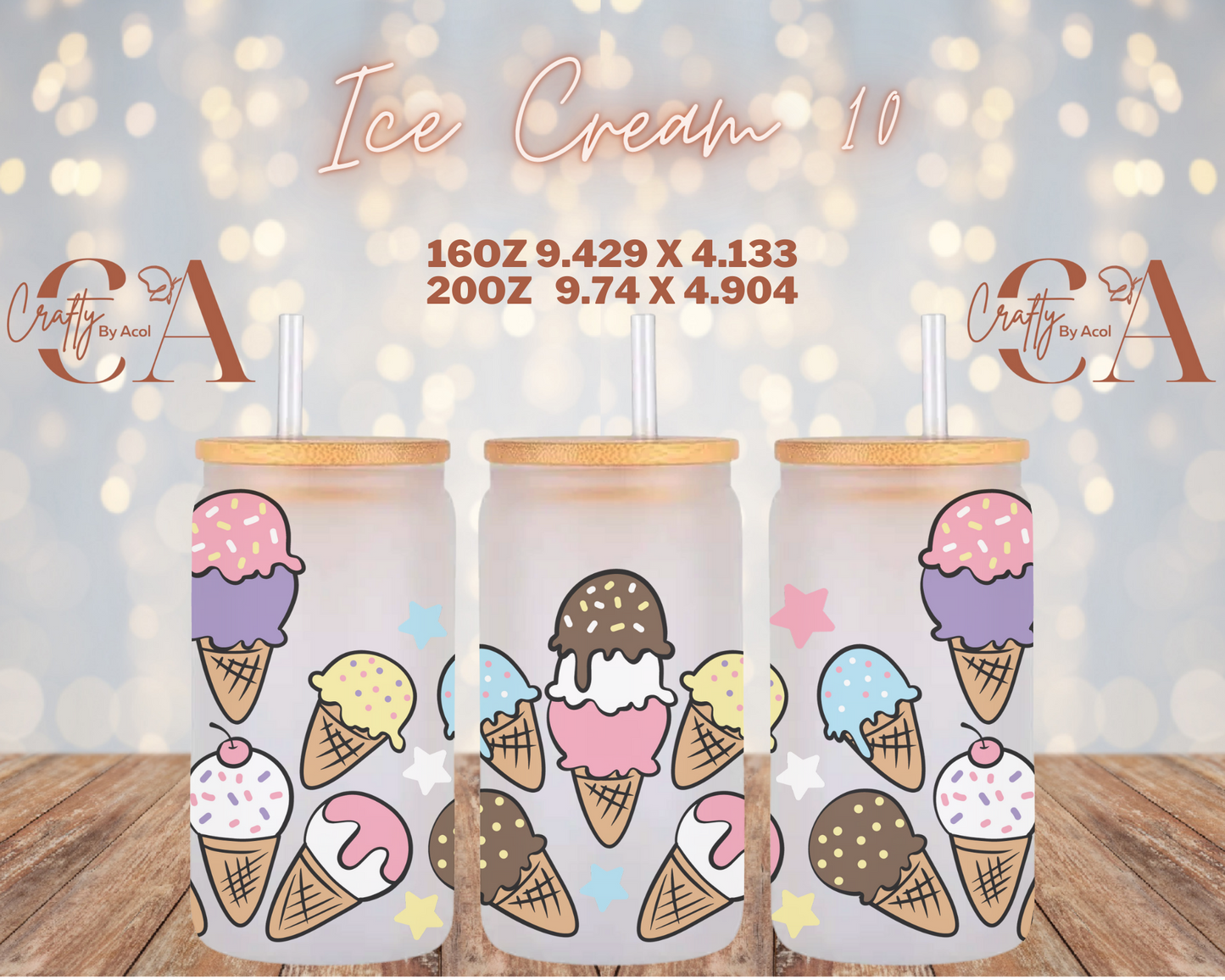 Ice Cream 10 Vinyl Can Wrap