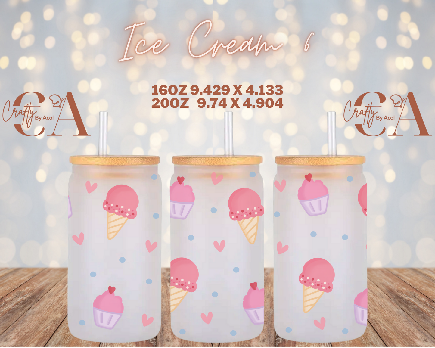 Ice Cream 6 Vinyl Can Wrap