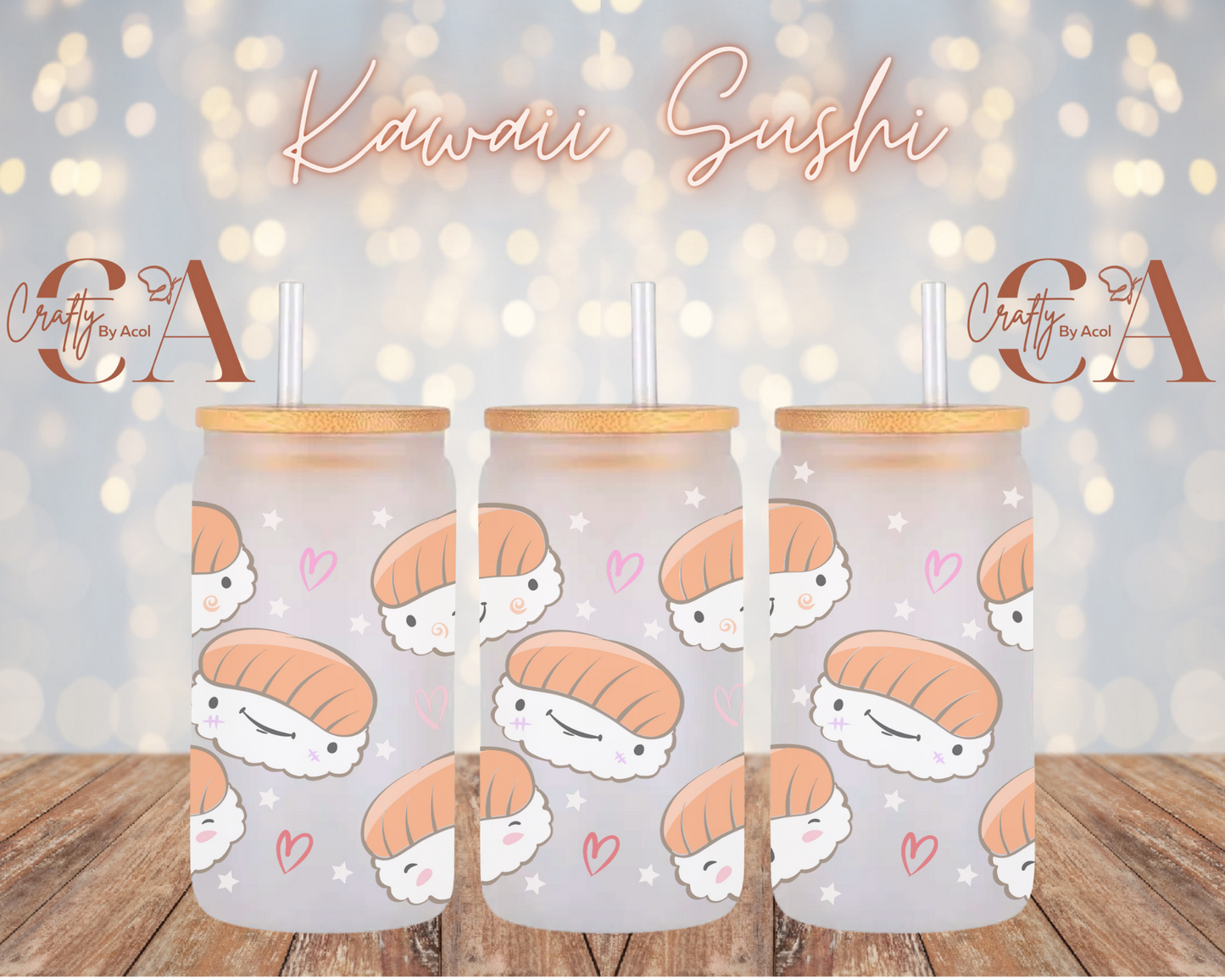 Kawaii Sushi Vinyl Can Wrap