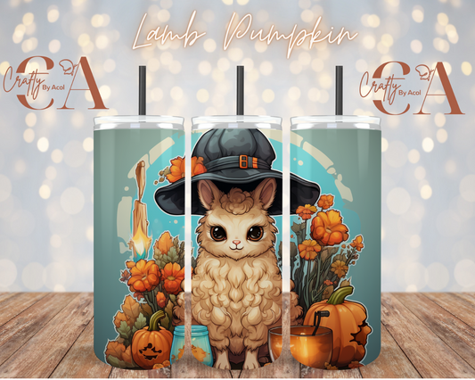 Lamb Pumpkin Vinyl Can Wrap