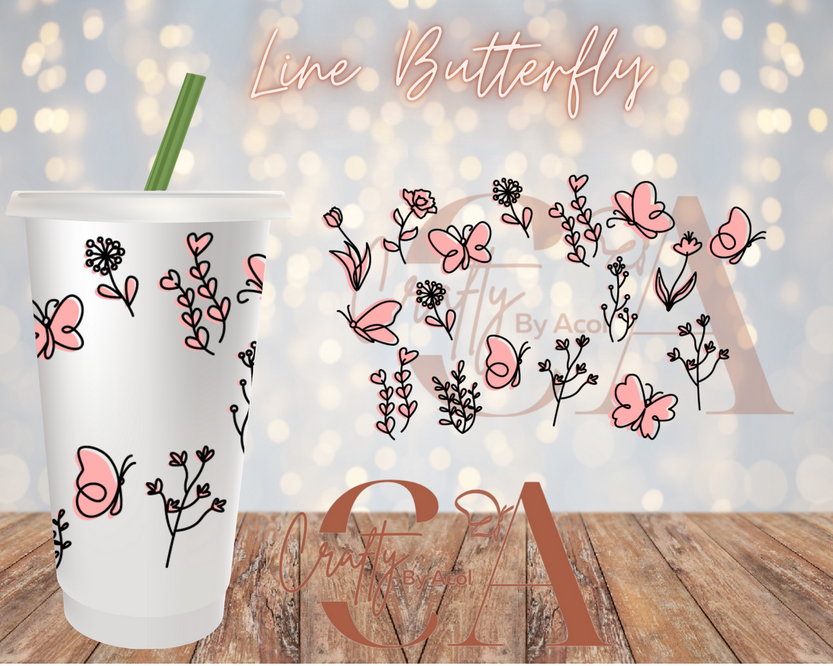 Butterfly 16oz Glass Can Wrap Sublimation Design