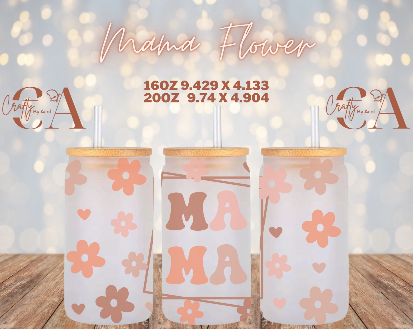 Mama Flower Vinyl Can Wrap