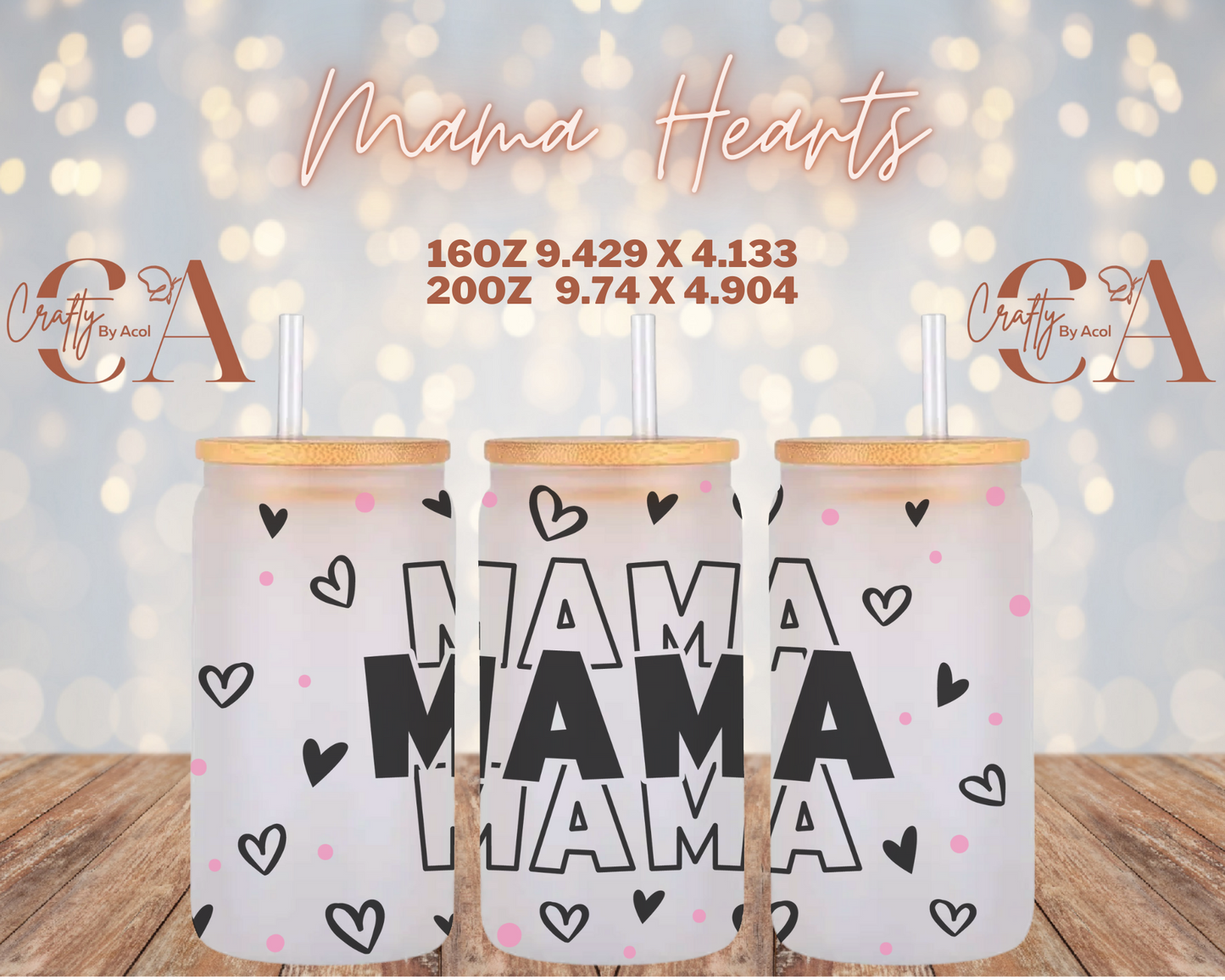 Mama Hearts Vinyl Can Wrap