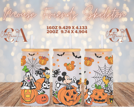 Mouse Friend Skeleton Vinyl Can Wrap