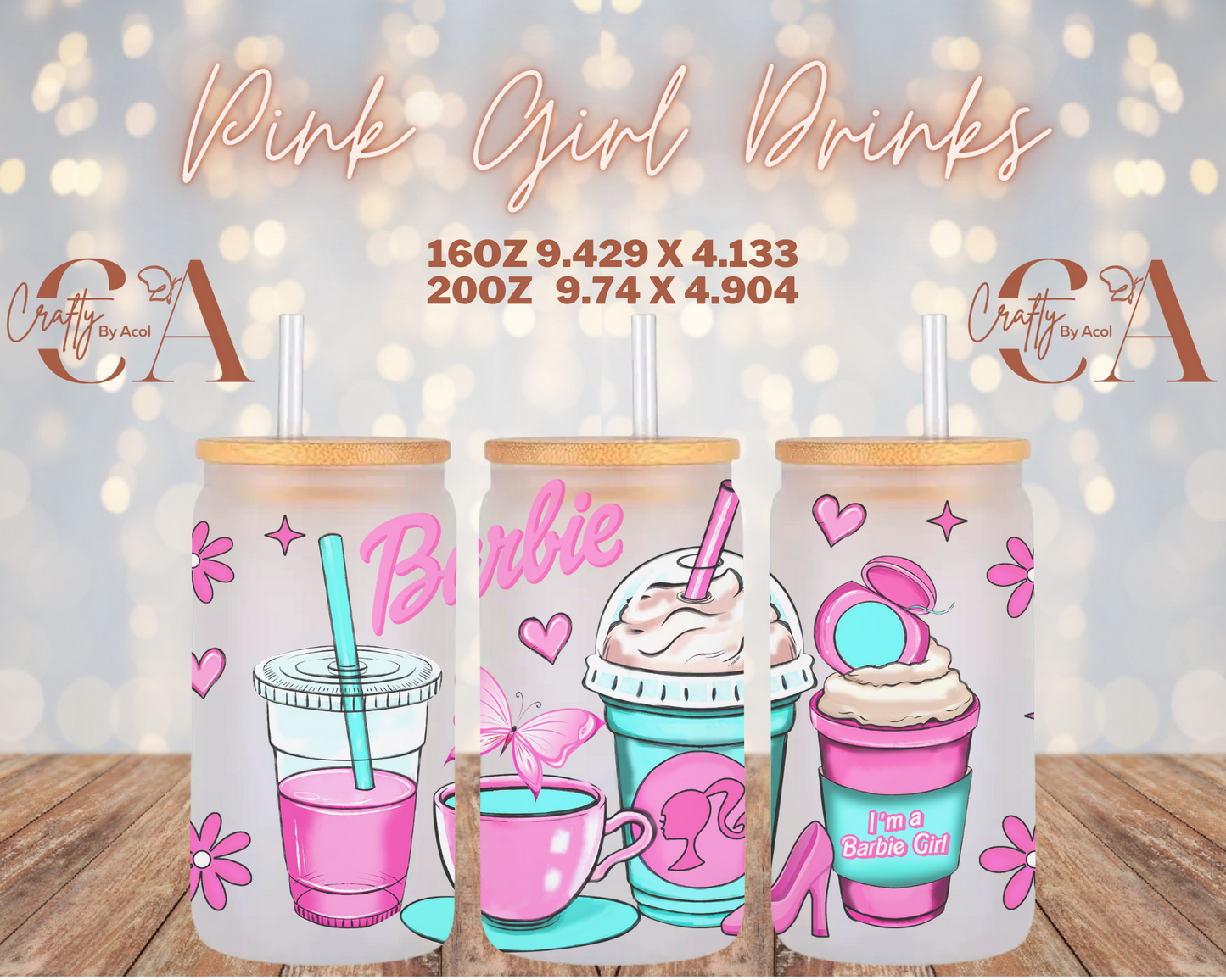 Pink Girl Drink Vinyl Can Wrap