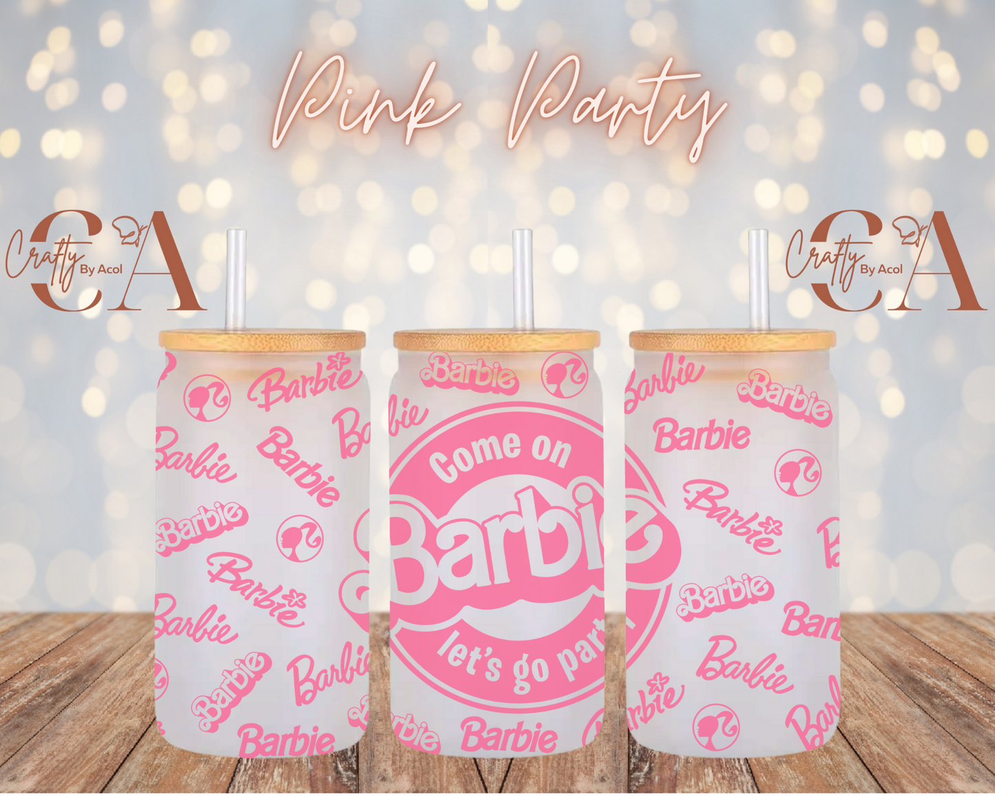 Pink Party Vinyl Can Wrap