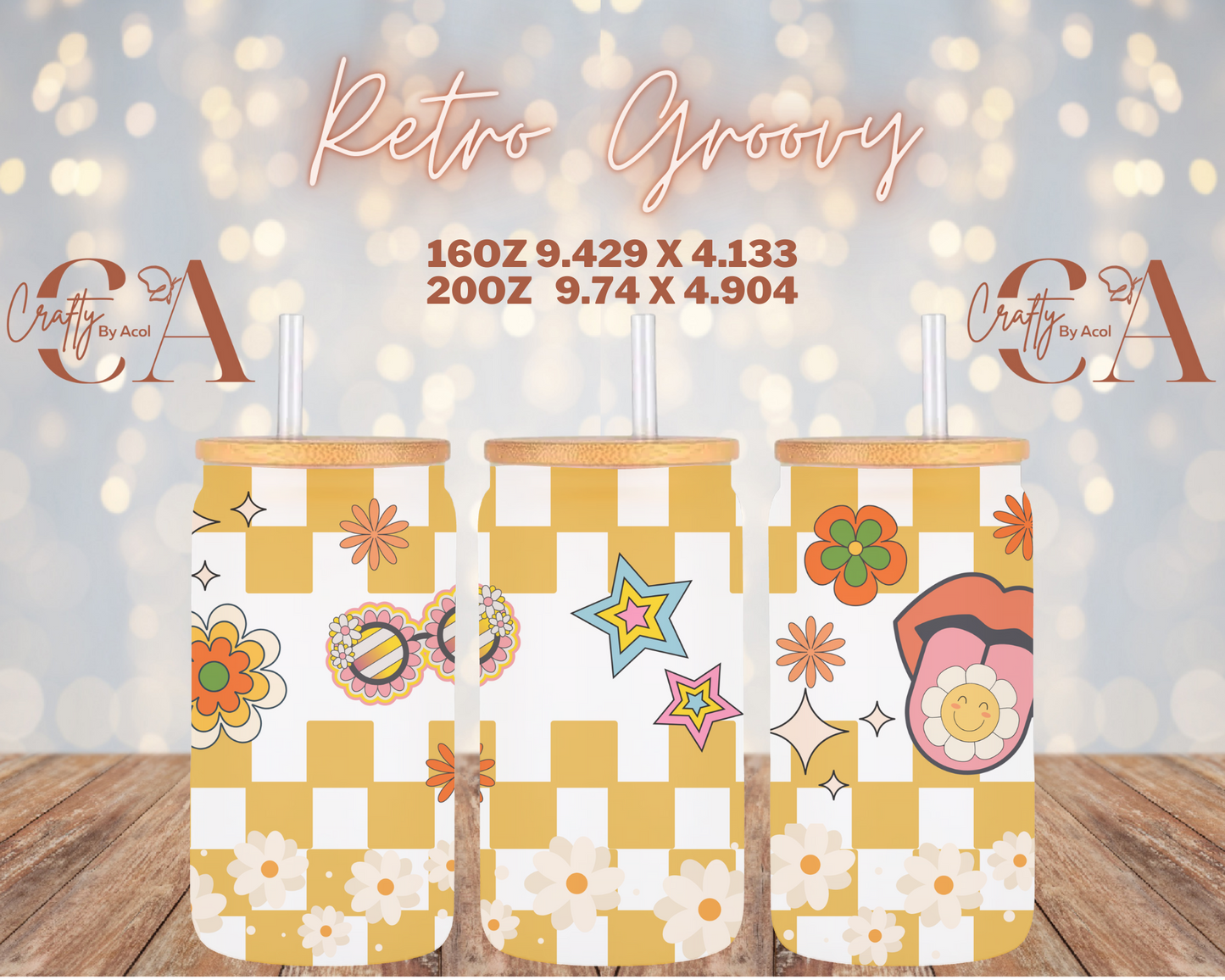 Retro Groovy Vinyl Can Wrap