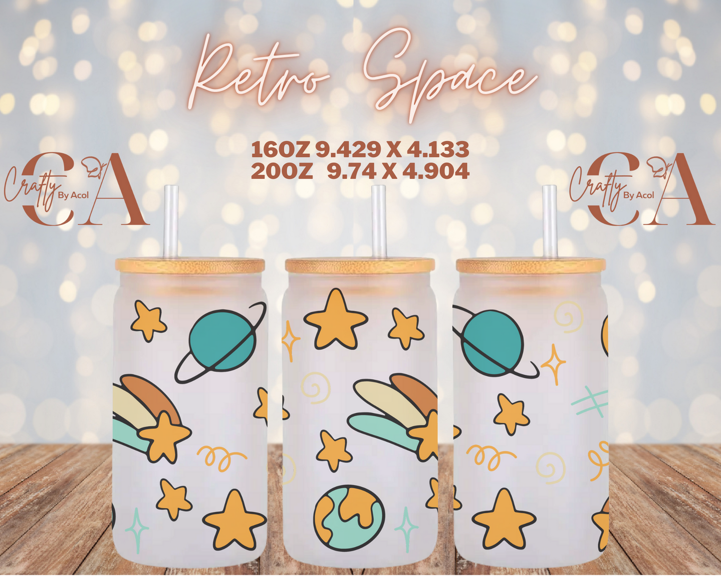 Retro Space Vinyl Can Wrap