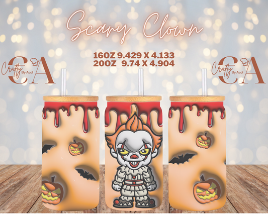 Scary Clown Vinyl Can Wrap