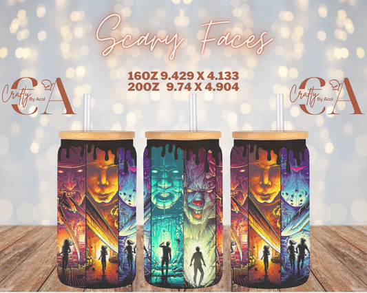 Scary Faces Vinyl Can Wrap