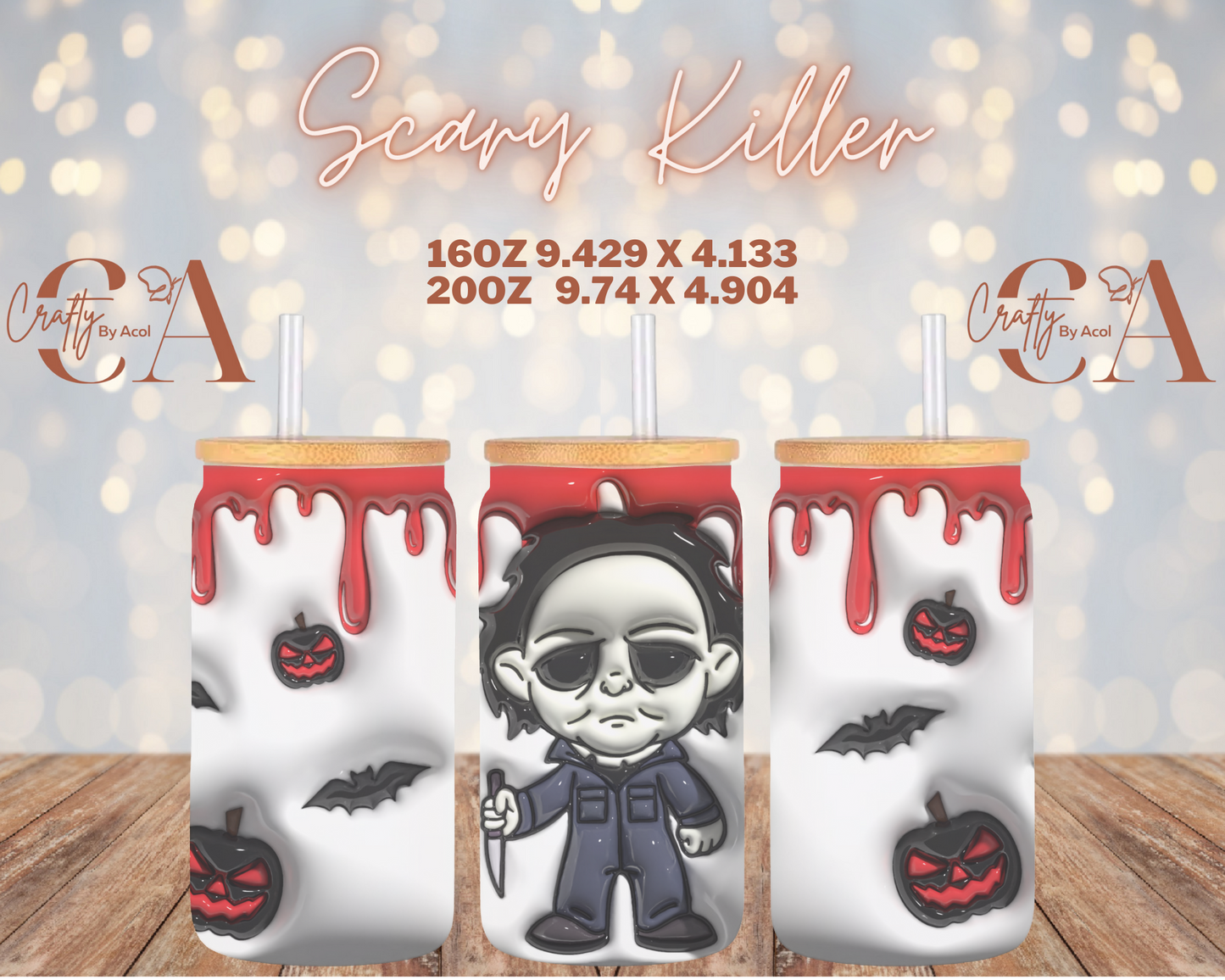 Scary Killer Vinyl Can Wrap