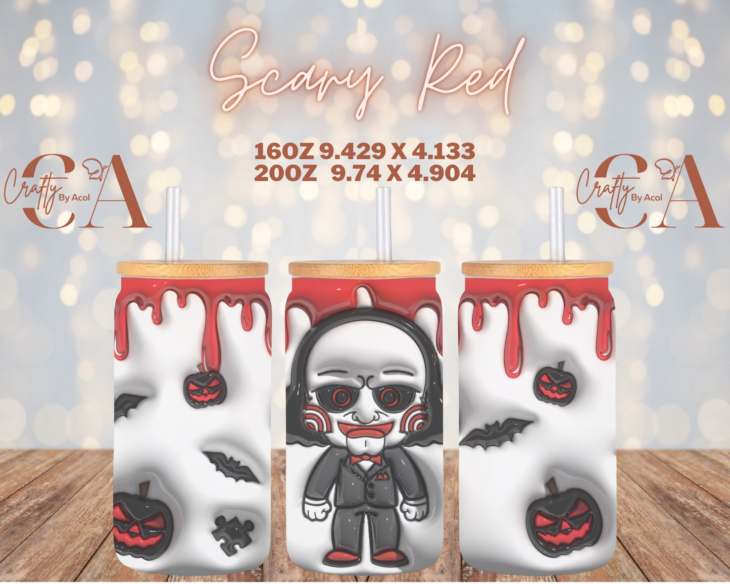 Scary Red Vinyl Can Wrap