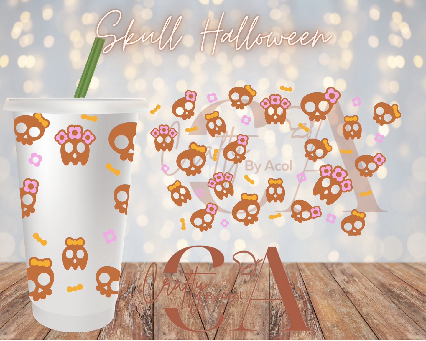 Skull Halloween Vinyl Can Wrap