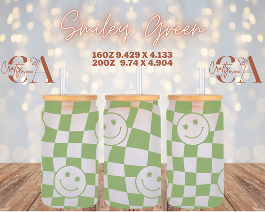 Smiley Green Vinyl Can Wrap