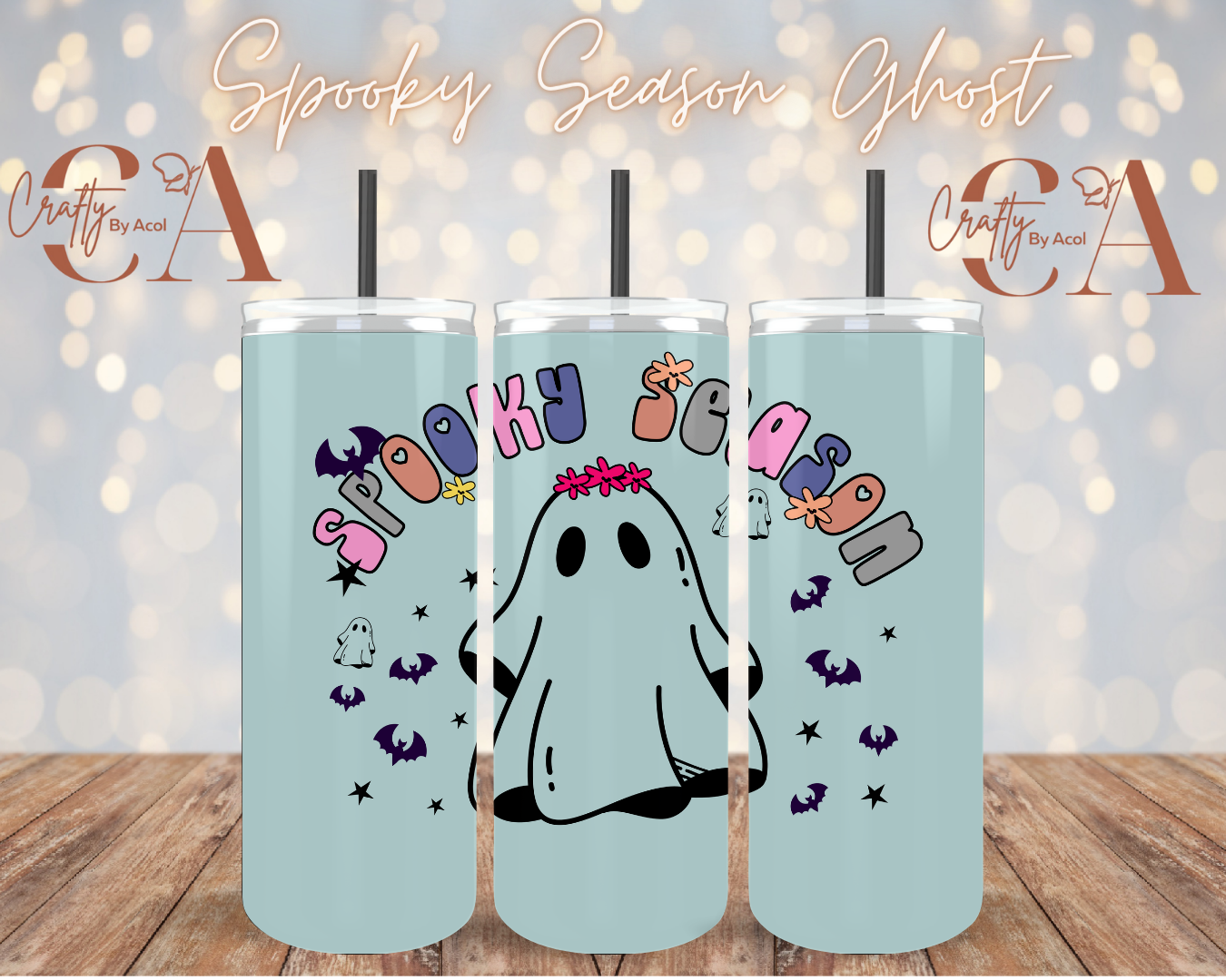 Spooky Season Ghost  Vinyl Can Wrap
