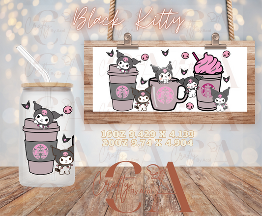 Black Kitty Coffee UV DFT Cup Wrap