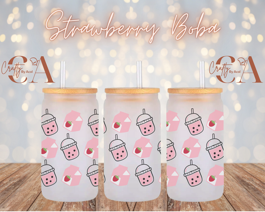 Strawberry Boba  Vinyl Can Wrap