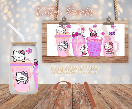 Kitty Drinks Vinyl Can Wrap